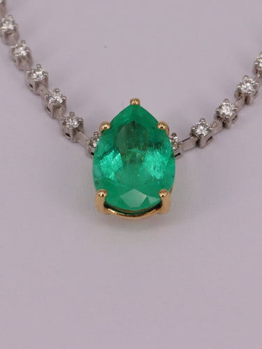 Collier Collier Tennis émeraude et diamants 58 Facettes 173