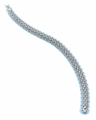 Bracelet MONTEGA - Bracelet Ruban or blanc et diamants 58 Facettes