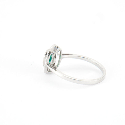 Bague Bague en Argent & Agate Verte 58 Facettes