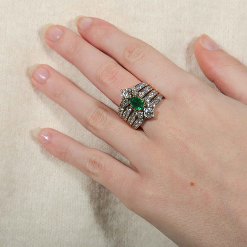 Bague 55 Bague Emeraude Diamants 58 Facettes 8392