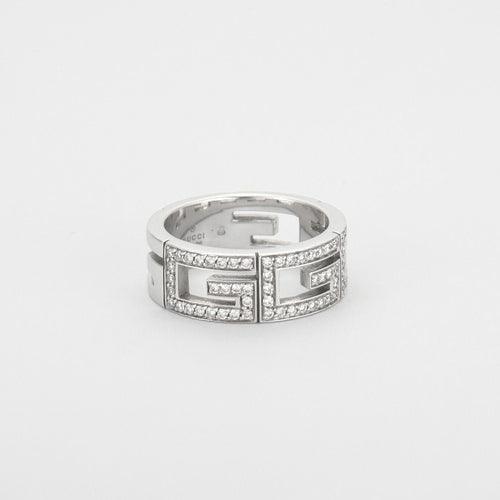 Bague 54 GUCCI - bague or gris, diamants 58 Facettes HS22167