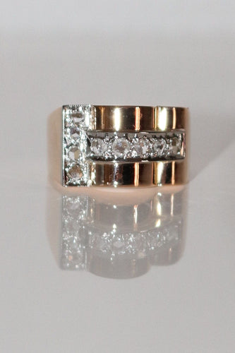 Bague diamant Bague Tank Or Jaune, Diamants 58 Facettes 467