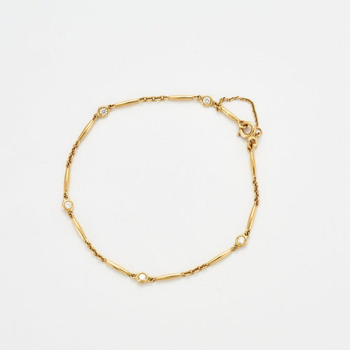 Bracelet CARTIER - Bracelet chaine or jaune et diamants 58 Facettes