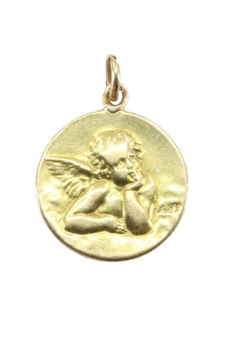 Pendentif MÉDAILLE ANCIENNE ANGE RAPHAËL 58 Facettes 052451