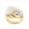 Bague 54 Bague Or blanc et rose Nacre Diamants 58 Facettes 34909