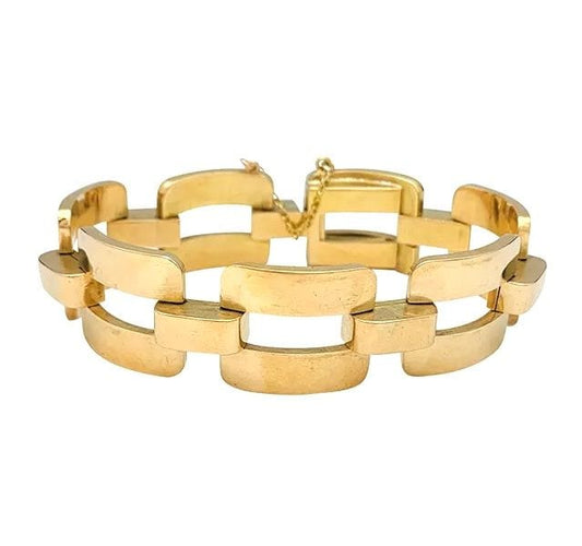 Bracelet Bracelet Tank en or rose. 58 Facettes 31395