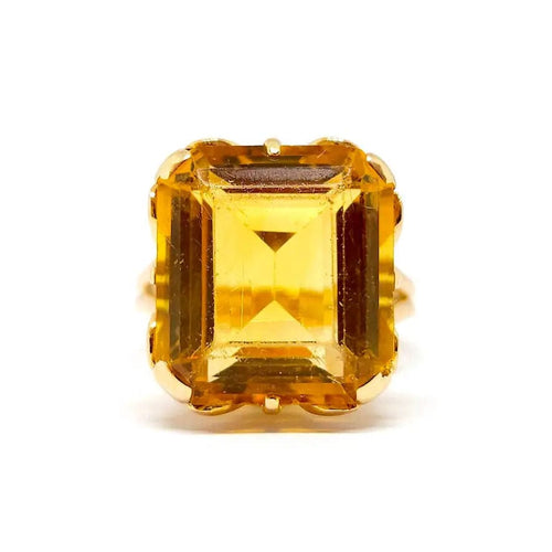 Bague 55 Bague cocktail citrine or jaune 58 Facettes