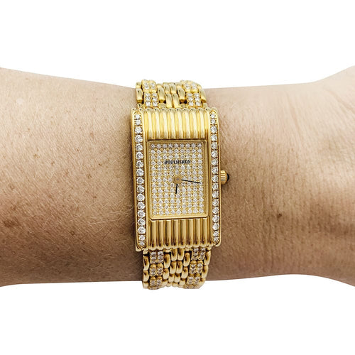 Montre Montre Boucheron "Reflet" or jaune et diamants. 58 Facettes 30779