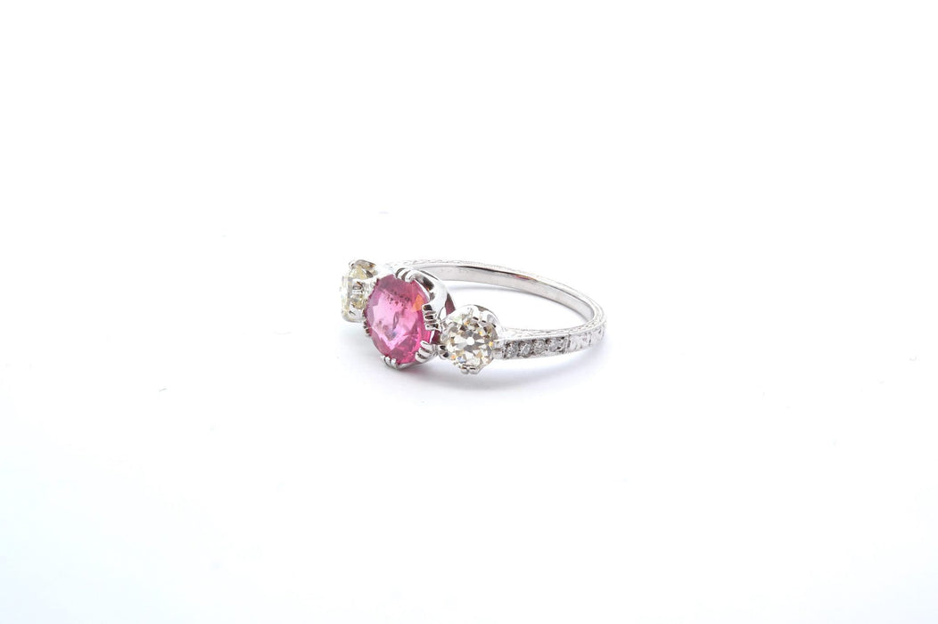 Bague 53 Bague saphir rose et diamants 58 Facettes 24833 25204