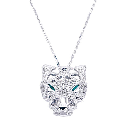 Collier Collier Cartier, Panthère de Cartier, or blanc, diamants. 58 Facettes 32528