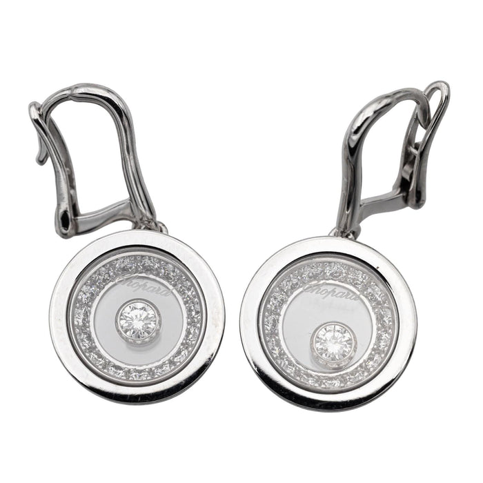 Boucles d'oreilles Chopard Boucles d'oreilles Happy Diamonds Or blanc Diamant 58 Facettes 2238632CN