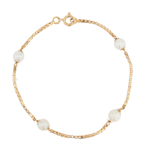 Bracelet Bracelet or perles maille cube 58 Facettes 20-539A