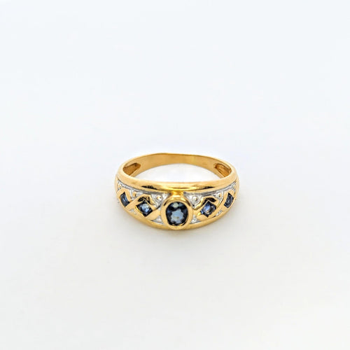 Bague Bague or jaune saphirs 58 Facettes 27203