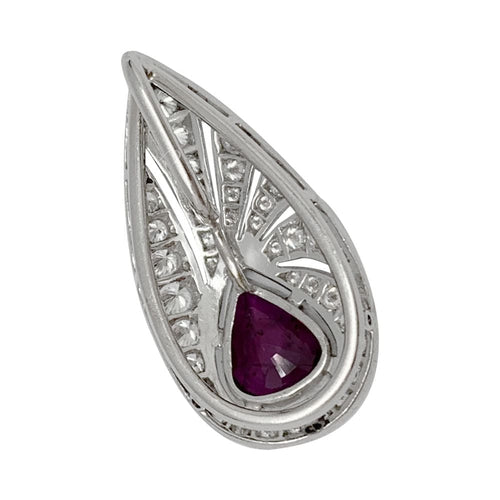 Pendentif Pendentif or blanc, diamants, rubis. 58 Facettes 31867