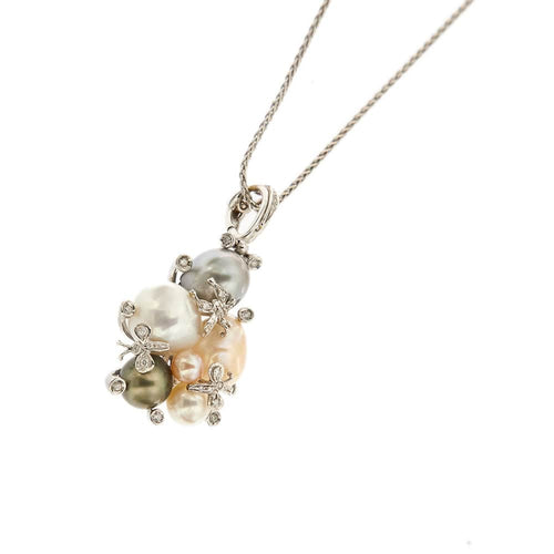 Collier Collier pendentif perles et diamants 58 Facettes 32493