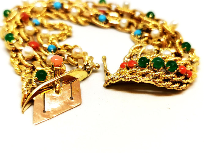 Bracelet Bracelet Manchette Or jaune Cornaline 58 Facettes 1833431CN