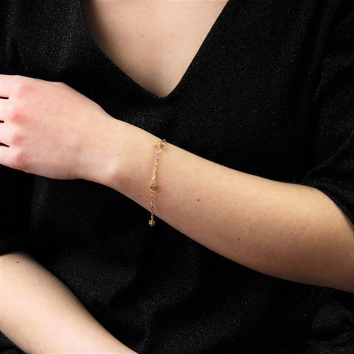 Bracelet Bracelet ancien or rose motifs cloutés 58 Facettes CVBR24