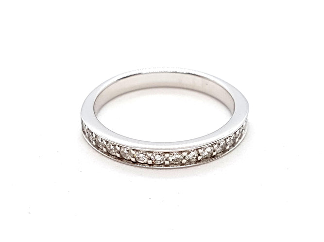 Bague 56 Bague Alliance Or blanc Diamant 58 Facettes 06315CD