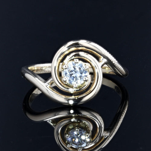 Bague 52 Bague tourbillon diamant or jaune 58 Facettes CV77