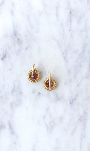 Boucles d'oreilles Boucles d'Oreilles, Email et Grenats 58 Facettes