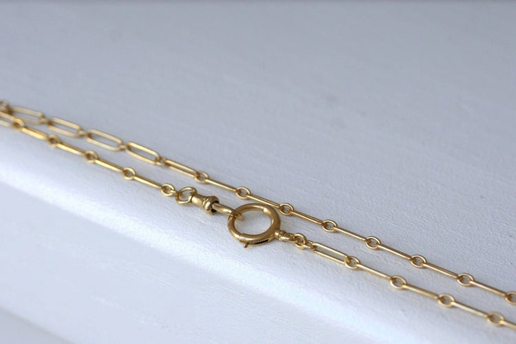 Collier Chaîne ancienne maille rectangle en or jaune 58 Facettes