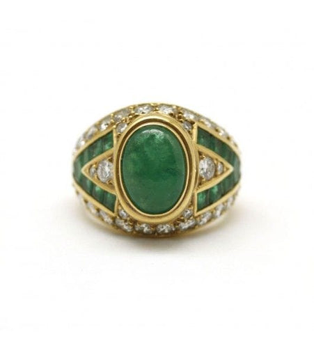Bague 50 / Or 750 Bague Émeraudes et diamants 58 Facettes 160041R