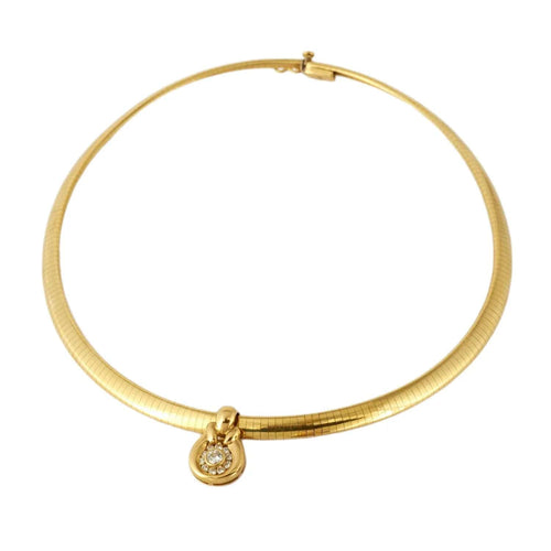 Collier COLLIER OMEGA OR DIAMANTS PERLE 58 Facettes BO/220120 NSS