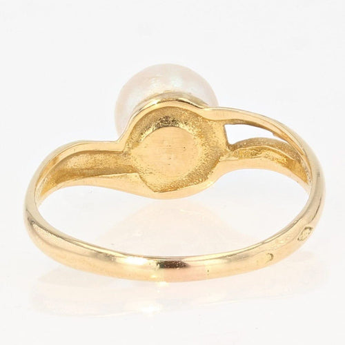 Bague 53 Bague d'occasion perle de culture et or jaune 58 Facettes 21-224A