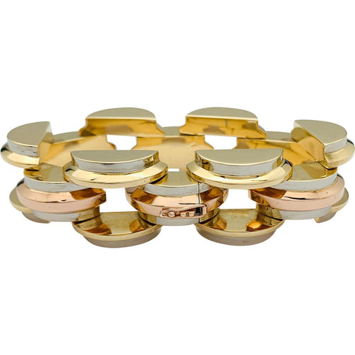 Bracelet Bracelet Tank, trois tons d'or. 58 Facettes 31963