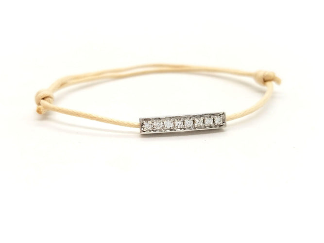 Bracelet Bracelet Cordon Or blanc Diamant 58 Facettes 578872RV