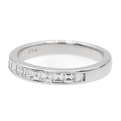 Bague 51.5 Bague Demi alliance Or blanc Diamant 58 Facettes 2618254CN