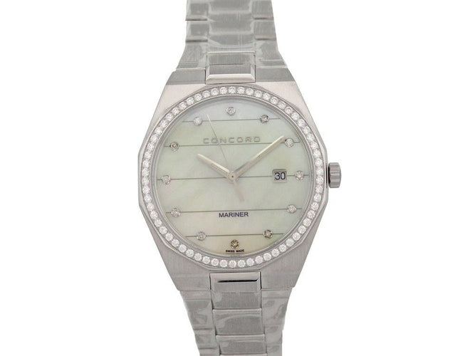 Montre montre CONCORD mariner quartz 41 mm en acier diamants 58 Facettes 257592