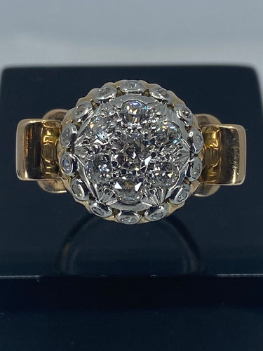 Bague 51 Bague or jaune,, diamants 58 Facettes