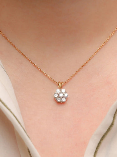 Pendentif Pendentif fleur 2 Ors Diamants 58 Facettes J278