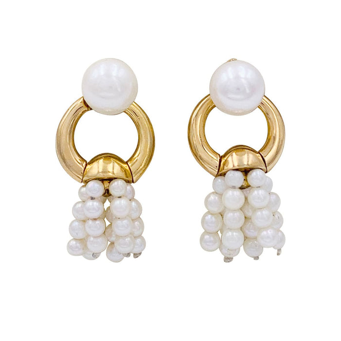 Boucles d'oreilles Boucles d'oreilles Cartier, "Pompons", or jaune, perles. 58 Facettes 32882