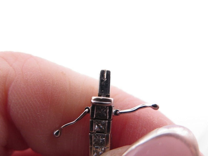 Bracelet bracelet tennis riviere de diamants princesse 20 or blanc 18k 5.39ct 58 Facettes 257826