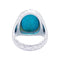 Bague 50 Bague or blanc, cabochon de turquoise. 58 Facettes 32544
