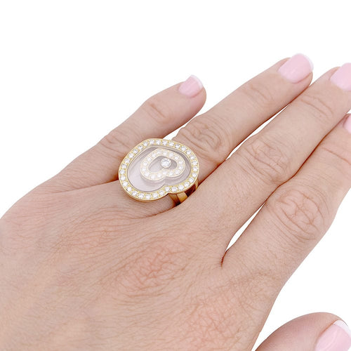 Bague 52 Bague Chopard, "Happy Spirit", or jaune, diamants. 58 Facettes 32840