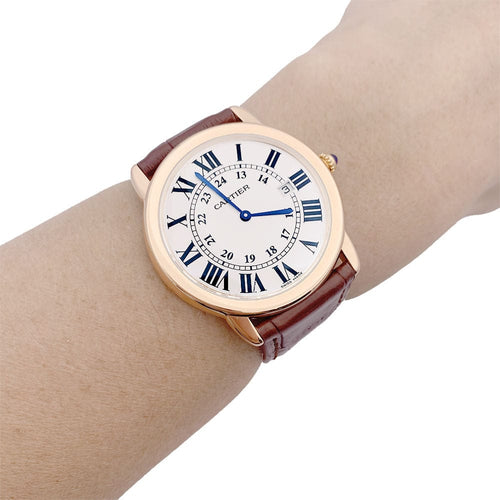 Montre Montre Cartier "Ronde Solo" or rose, cuir. 58 Facettes 33432