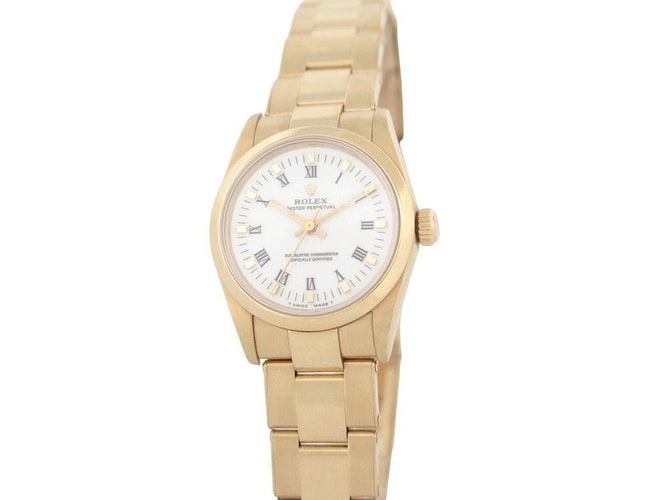 Montre vintage montre ROLEX oyster perpetual 67488 31 mm automatique or jaune 18k 58 Facettes 252911