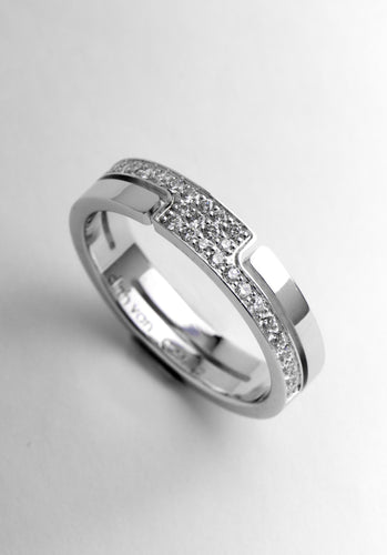 Bague 52 Bague DINH VAN Seventies Or Blanc 750/1000 58 Facettes 64616-60993