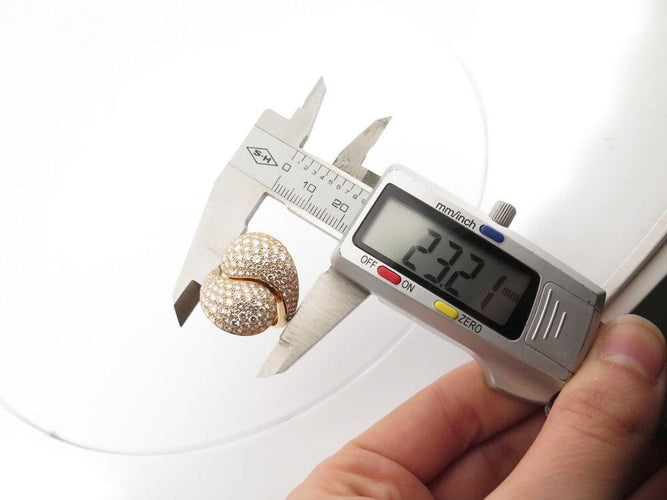 Bague 53 vintage bague CARTIER ying et yang pavage 160 diamants 5.25ct or 18k 58 Facettes 256021