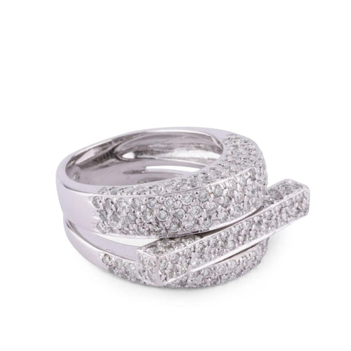 Bague Bague or gris, diamants 58 Facettes 1