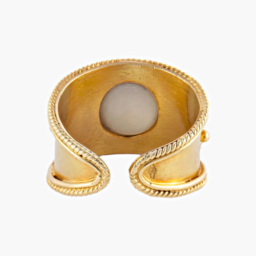 Bague 53.5 / Nacre / Or Jaune BAGUE « SULTAN » OR & NACRE 58 Facettes BO/220077