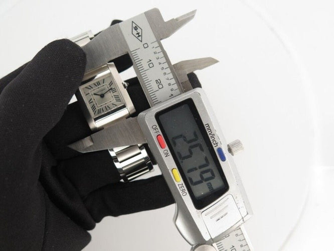 Montre montre CARTIER tank francaise pm 25 mm quartz acier 58 Facettes 257406