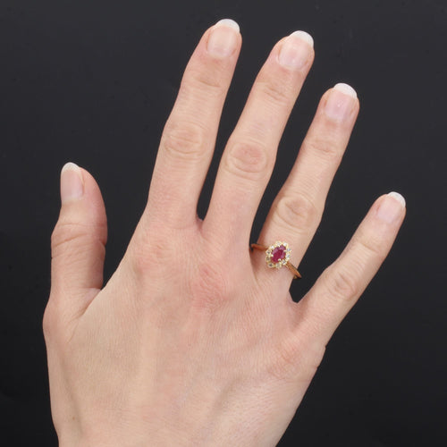 Bague 56 Bague pompadour rubis diamant 58 Facettes 21-572