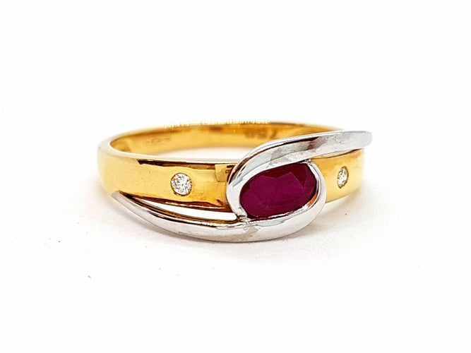 Bague 59 Bague Or jaune Rubis 58 Facettes 06324CD