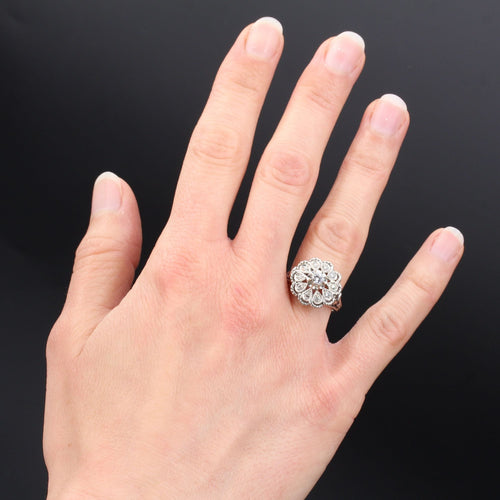 Bague 51 Bague vintage or blanc diamants 58 Facettes 21-710