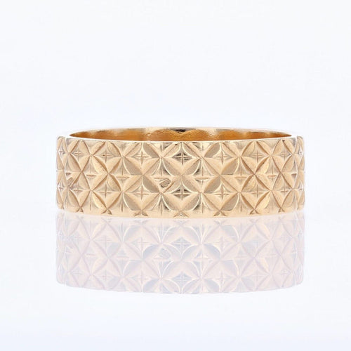 Bague 53 Anneau large or rose ciselé 58 Facettes 15-160