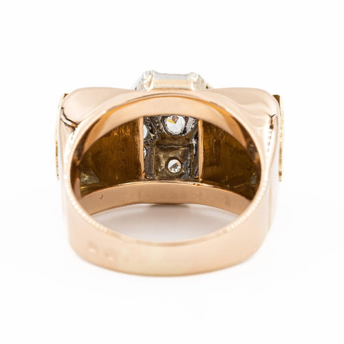 Bague 49 Bague Tank Or rose Diamant 58 Facettes 1986231CN